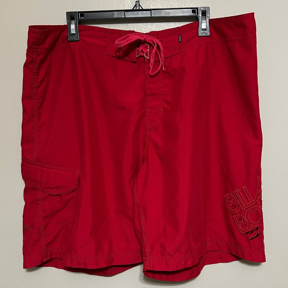 Billabong Men Board Shorts 40 Red Swim Trunks Surf Beach Vacation Resort Outdoor